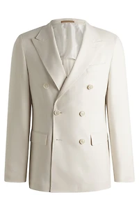 Slim-fit blazer patterned silk and cashmere