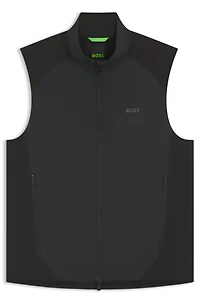 Water-repellent golf vest with decorative reflective details