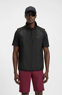 Water-repellent golf vest with decorative reflective details