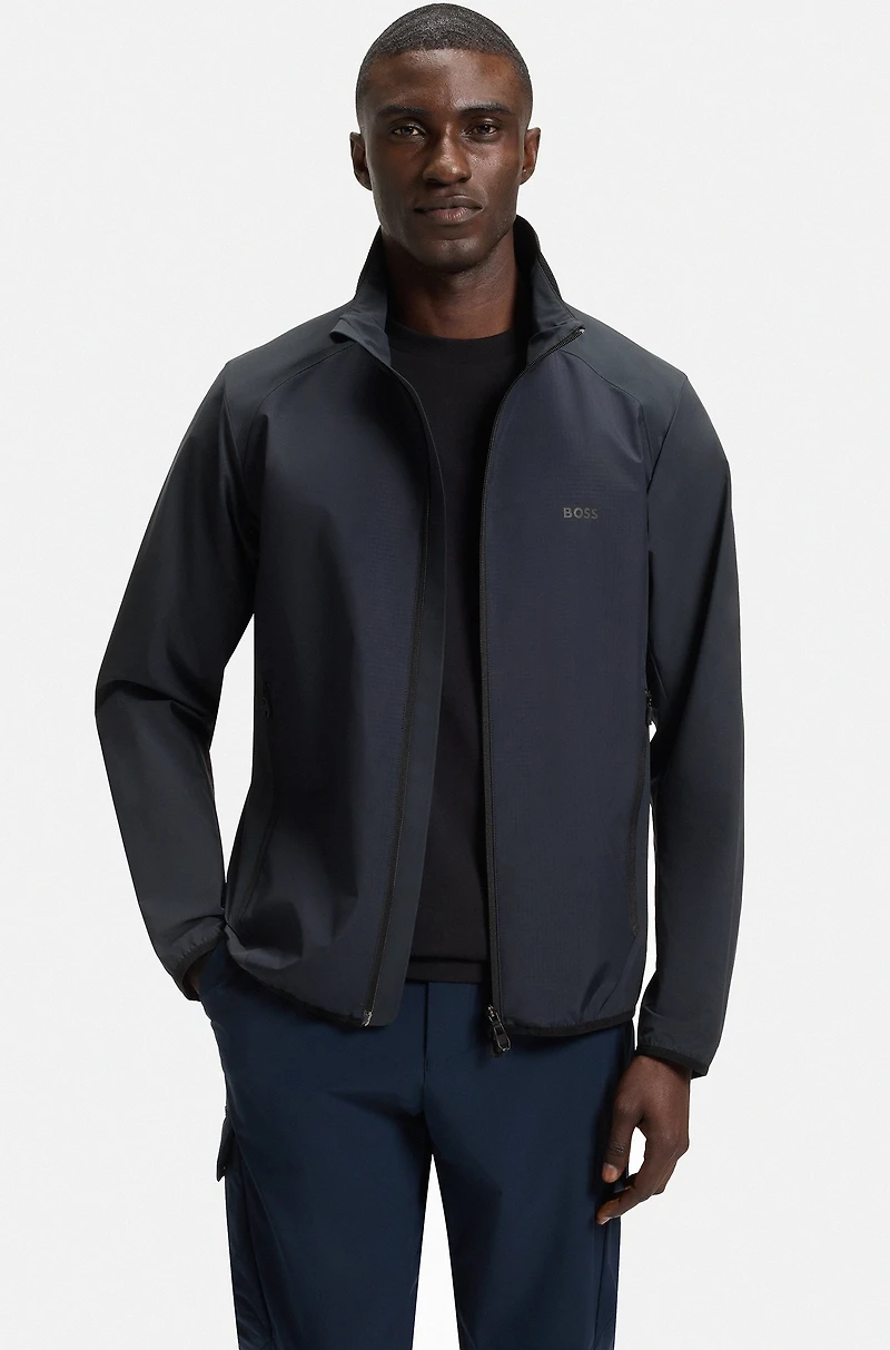 Water-repellent jacket super-stretch poplin