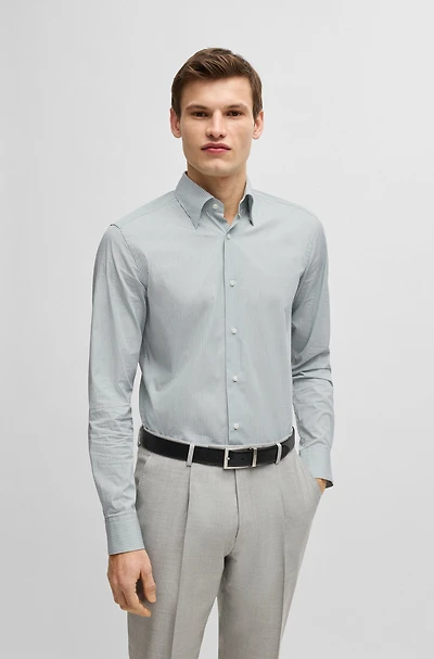 Slim-fit shirt striped cotton