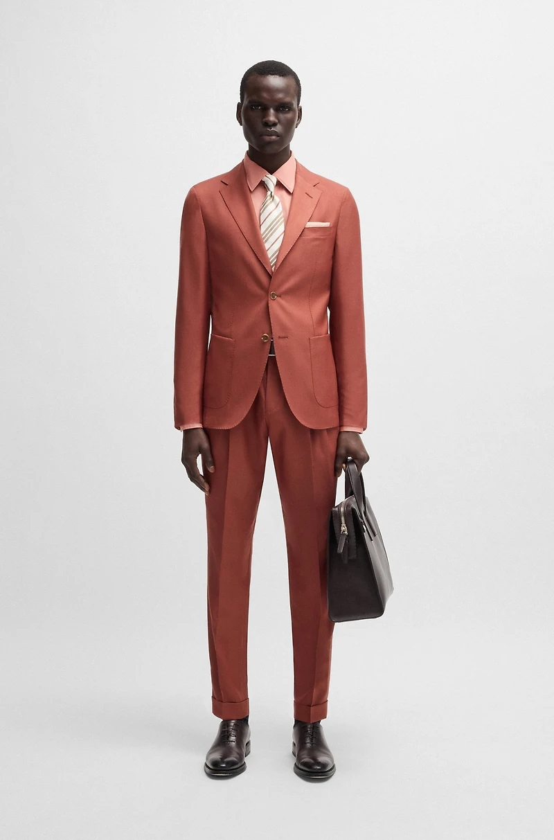 Slim-fit shirt Italian-made cotton-cashmere twill