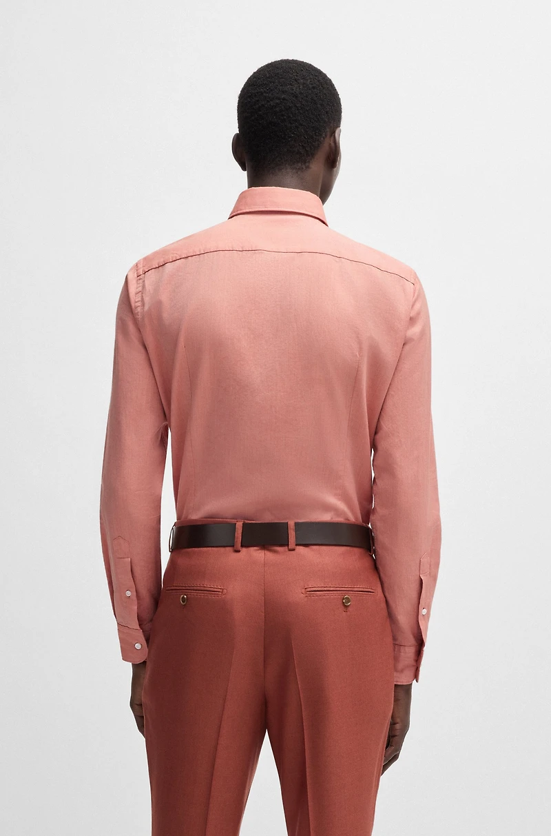 Slim-fit shirt Italian-made cotton-cashmere twill