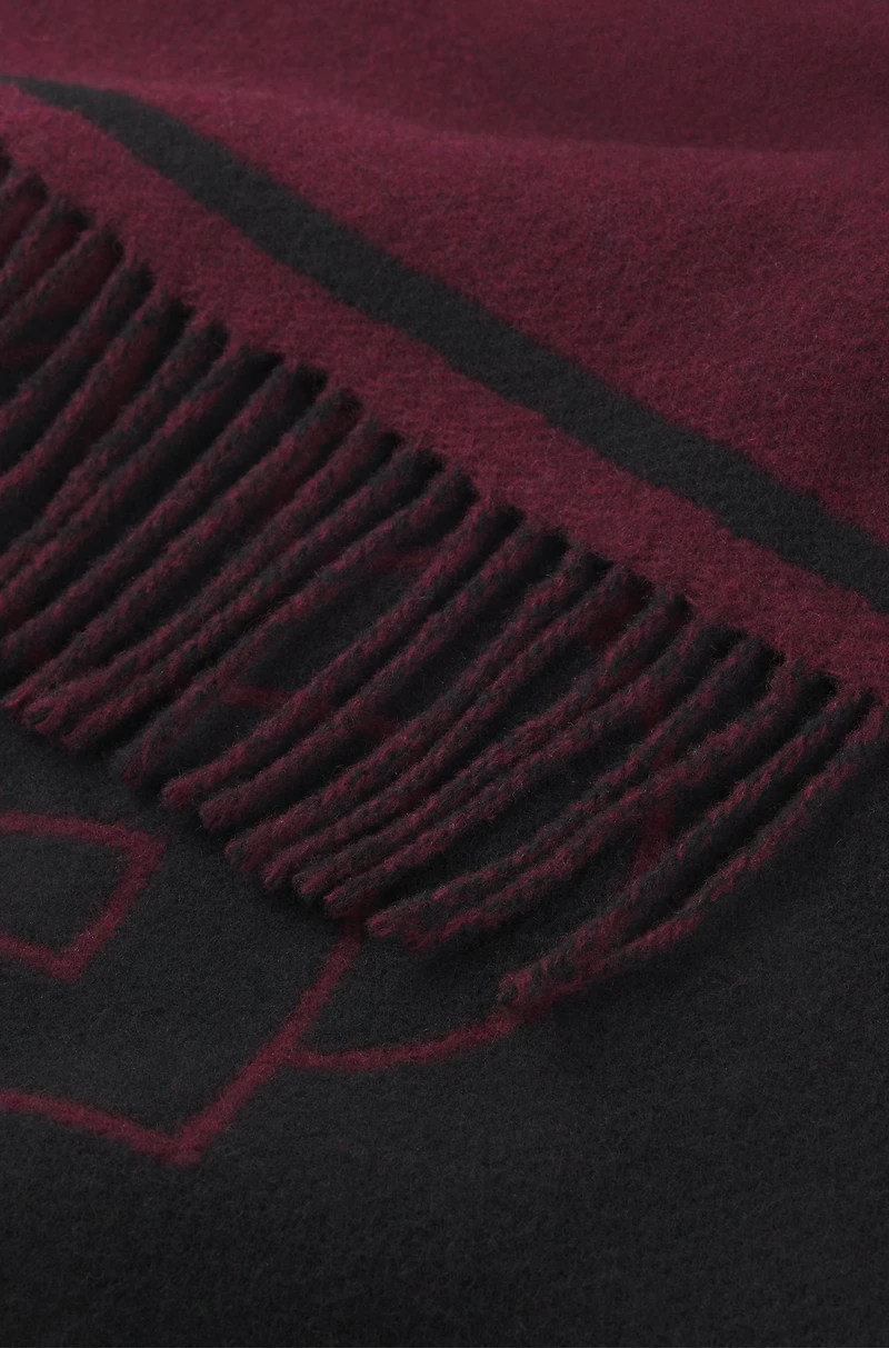 Wool-blend scarf with Double B monogram