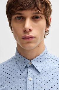 Slim-fit shirt printed stretch-cotton jersey