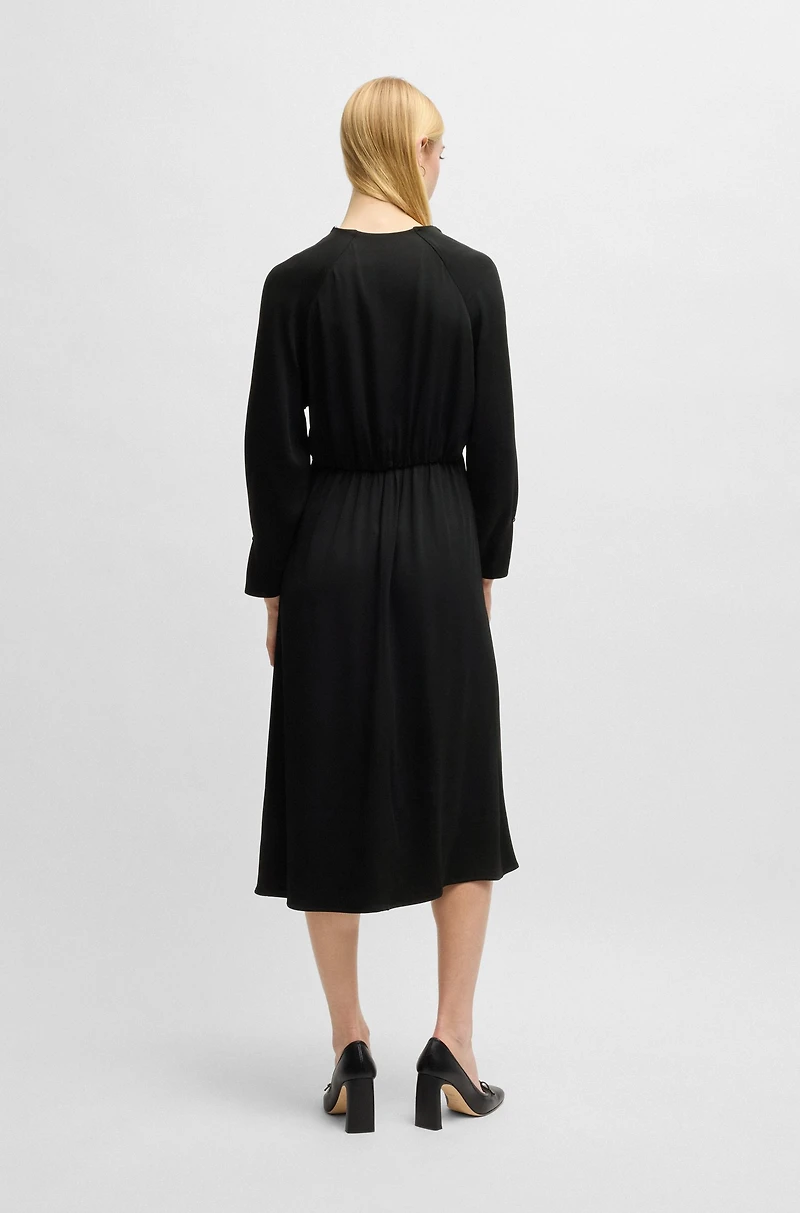 V-neck dress with button cuffs