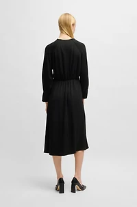 V-neck dress with button cuffs