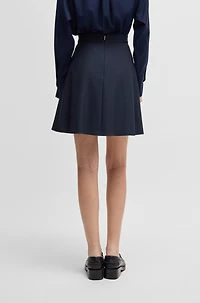 Pleat-front skirt with buttoned waist