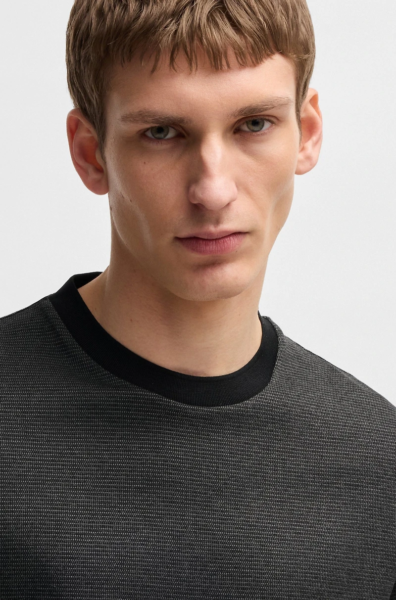 Mercerized-cotton T-shirt with micro pattern
