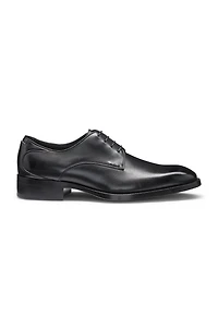 Burnished-leather Derby shoes with stitch details