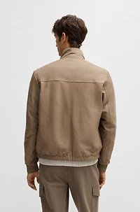 Reversible jacket nubuck leather with two-way zip