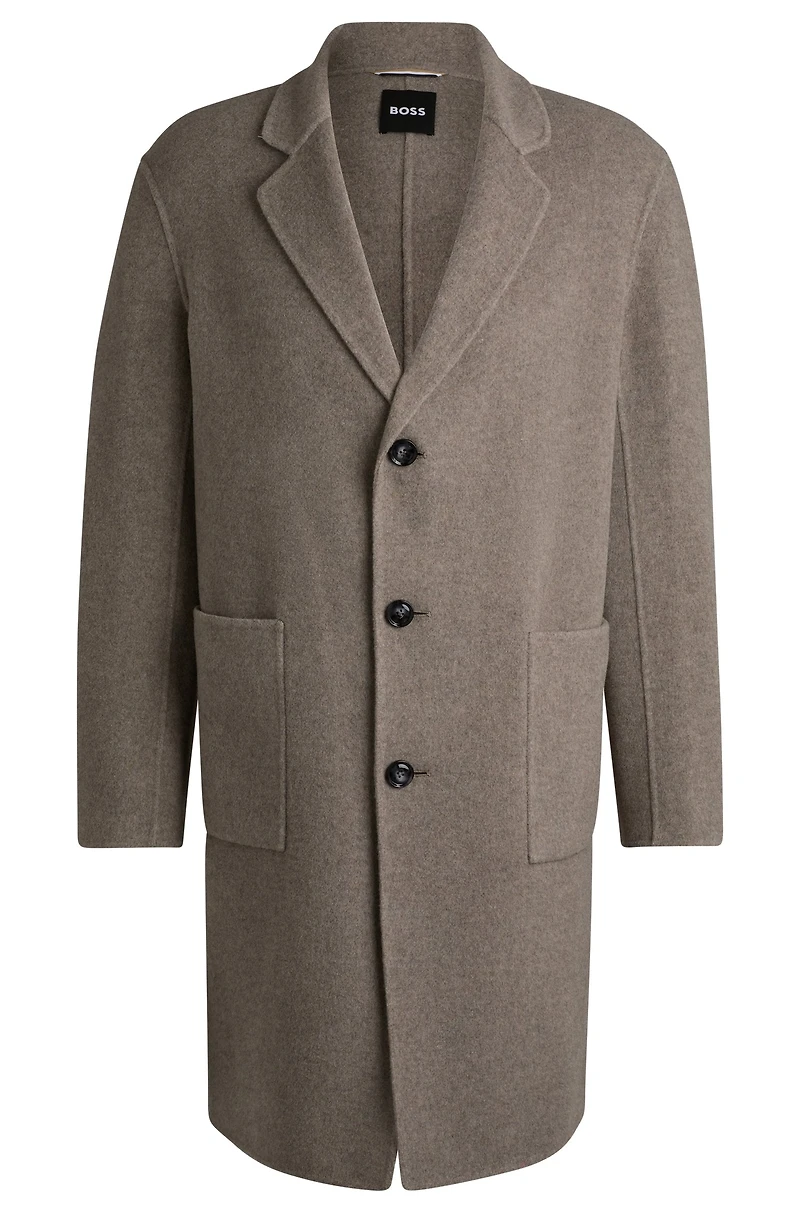 Relaxed-fit coat a micro-patterned wool blend