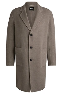 Relaxed-fit coat a micro-patterned wool blend