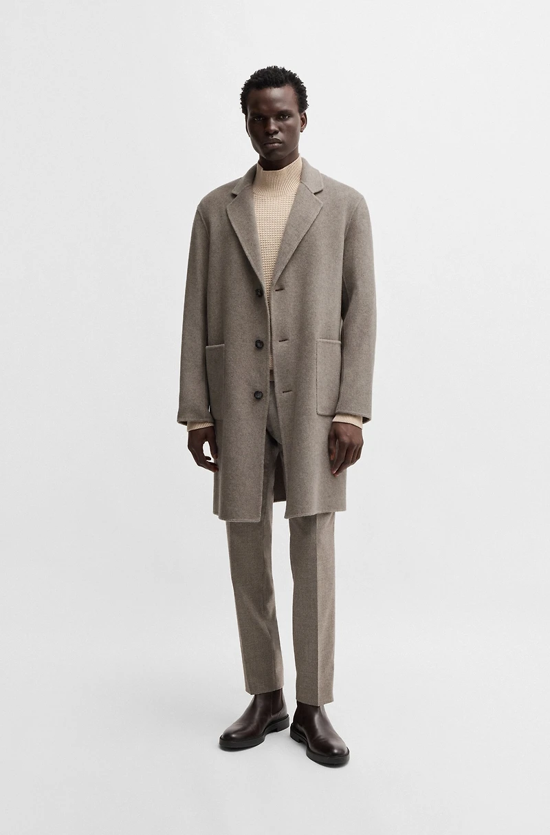 Relaxed-fit coat a micro-patterned wool blend