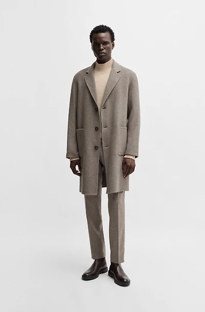 Relaxed-fit coat a micro-patterned wool blend
