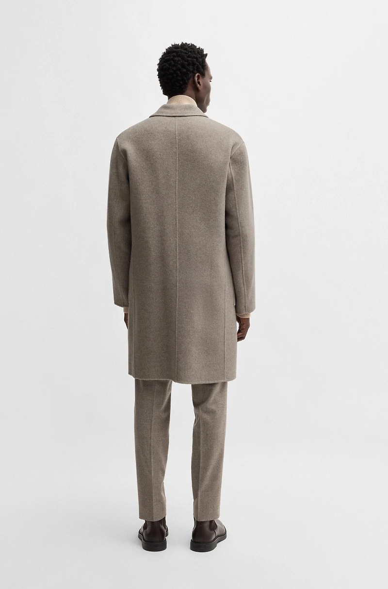 Relaxed-fit coat a micro-patterned wool blend