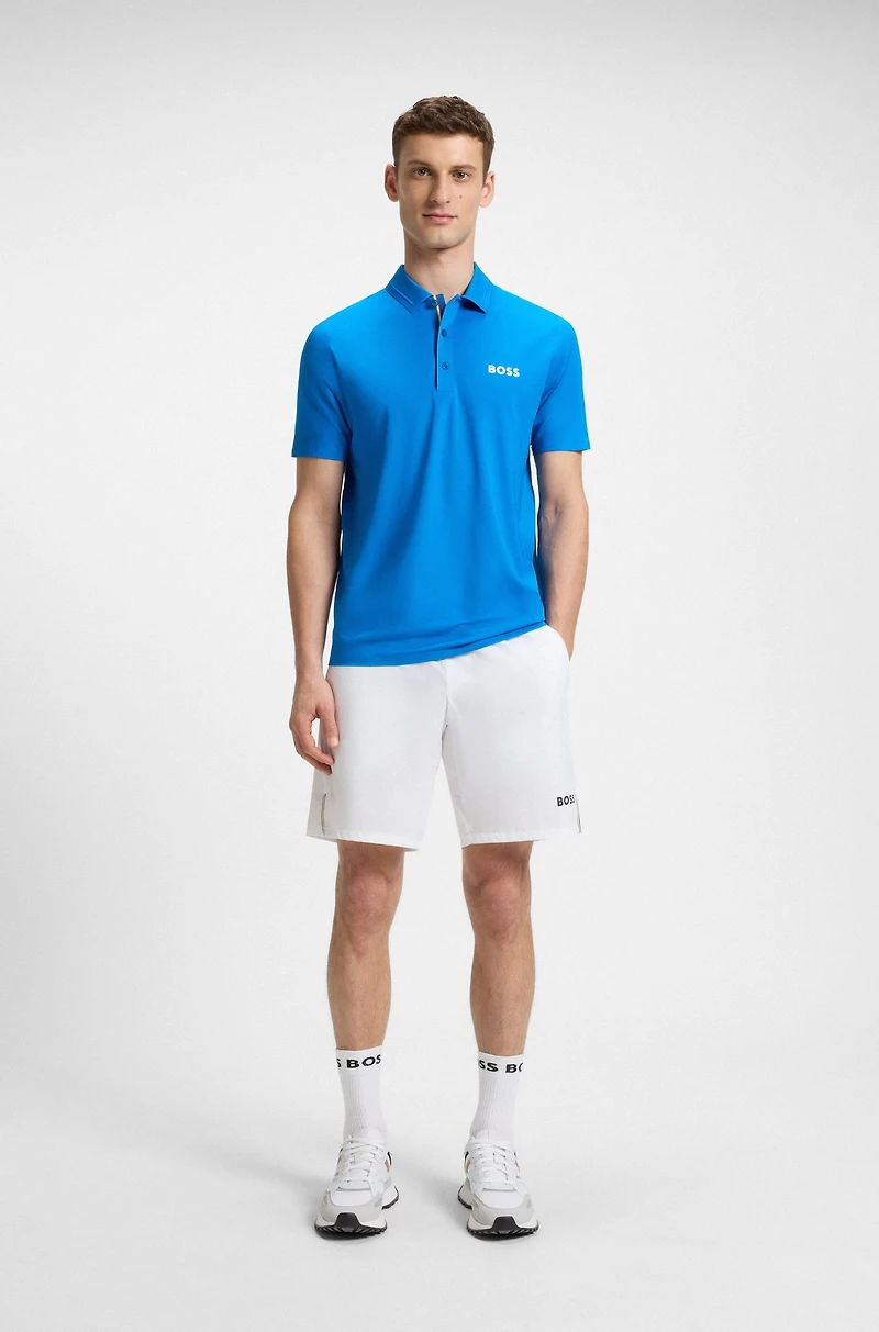 Active slim-fit polo shirt with bonded seams