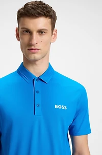 Active slim-fit polo shirt with bonded seams