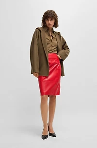 Hooded coat double-faced wool