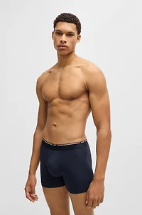 Three-pack of stretch-jersey boxer briefs with logos