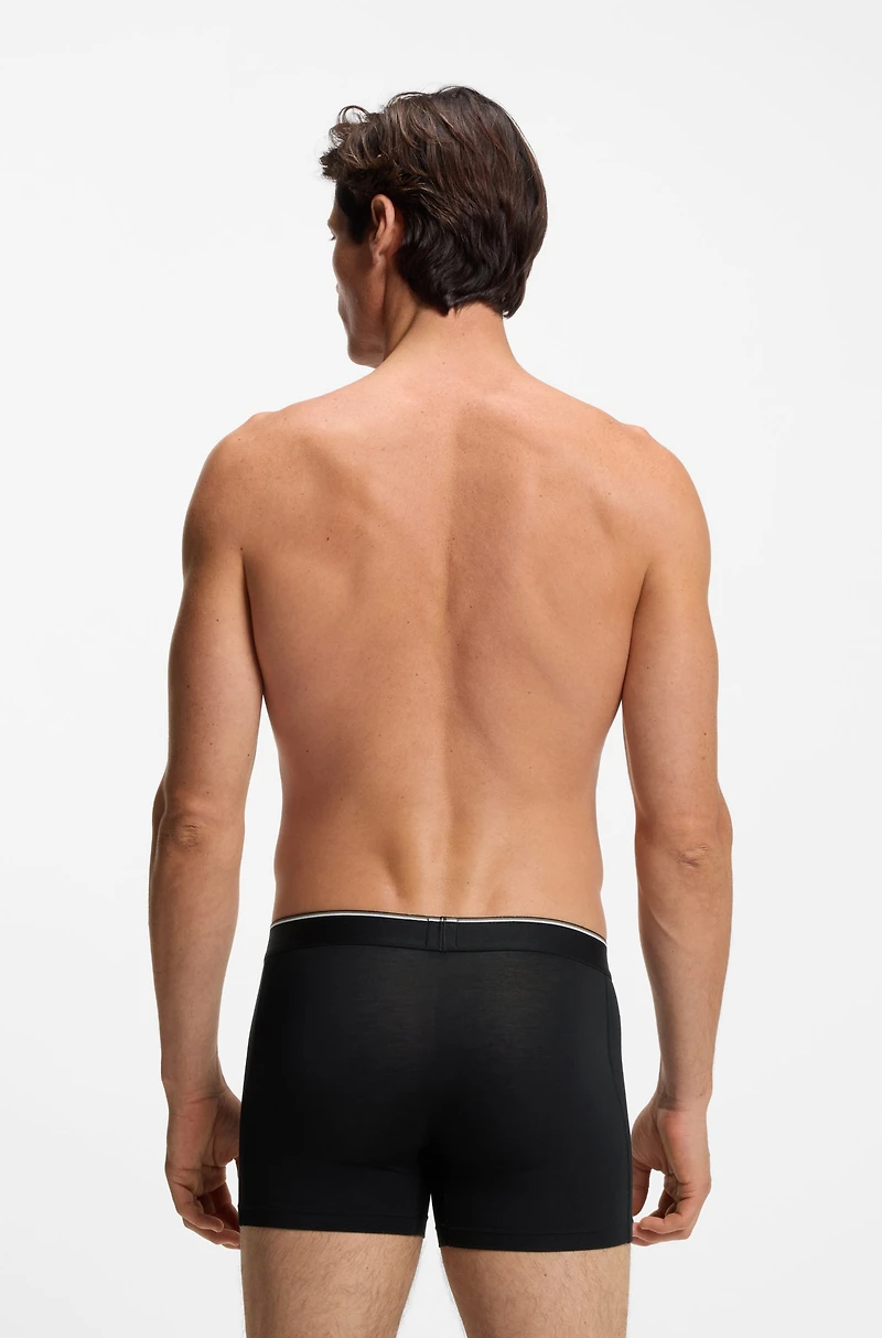 Three-pack of stretch-jersey boxer briefs with logos