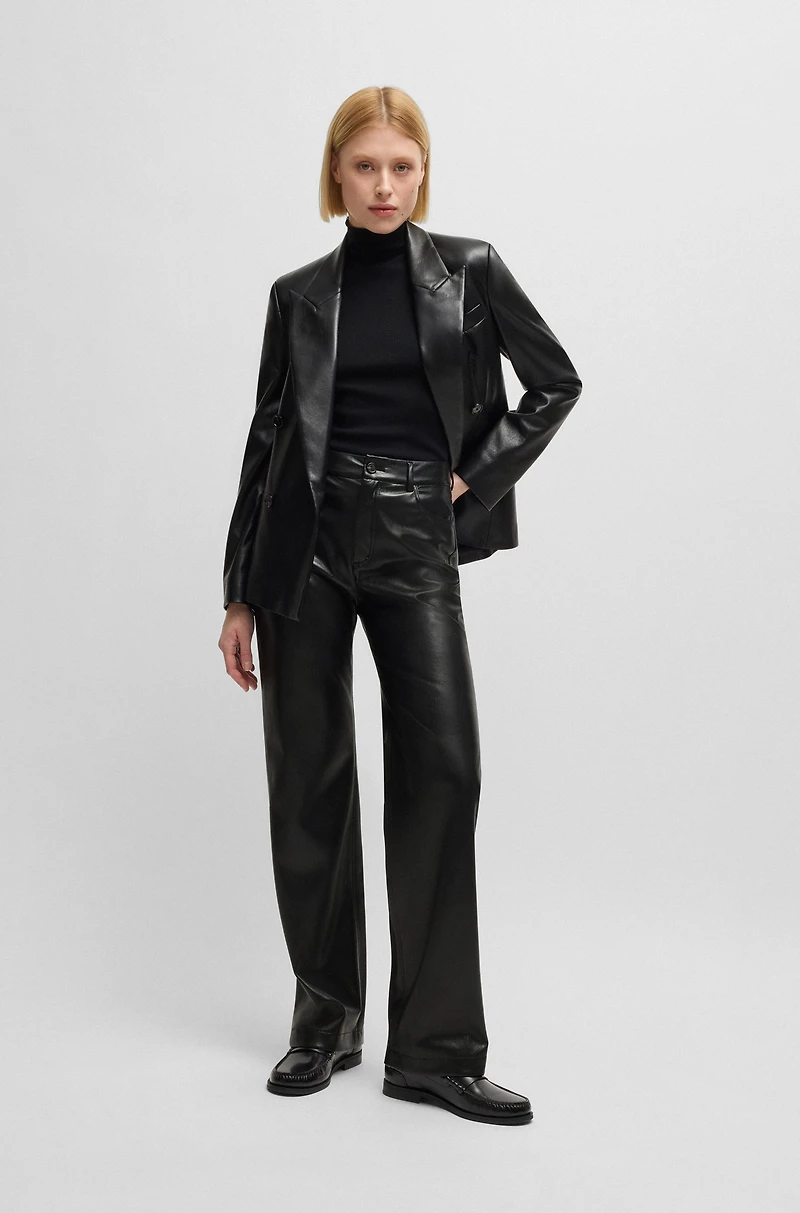 Five-pocket trousers faux leather