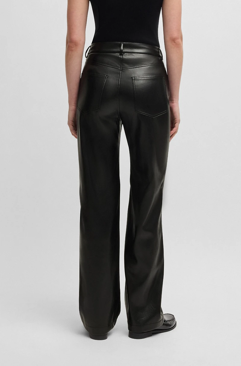 Five-pocket trousers faux leather