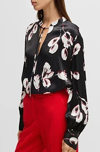 Relaxed-fit blouse with tulip print