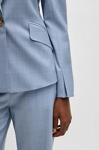 Slim-fit blazer checked wool