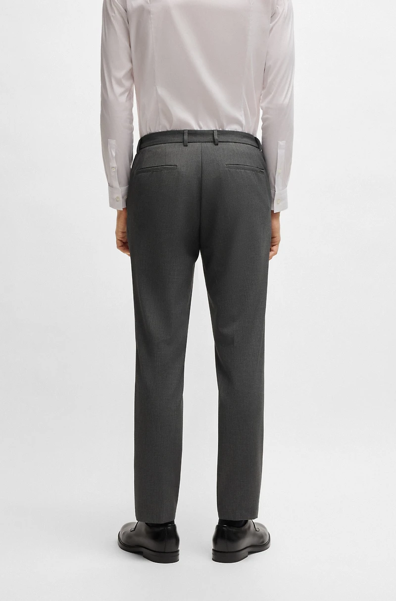 Slim-fit washable trousers micro-patterned stretch fabric