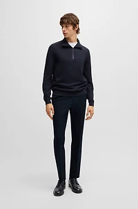 Slim-fit washable trousers micro-patterned stretch fabric