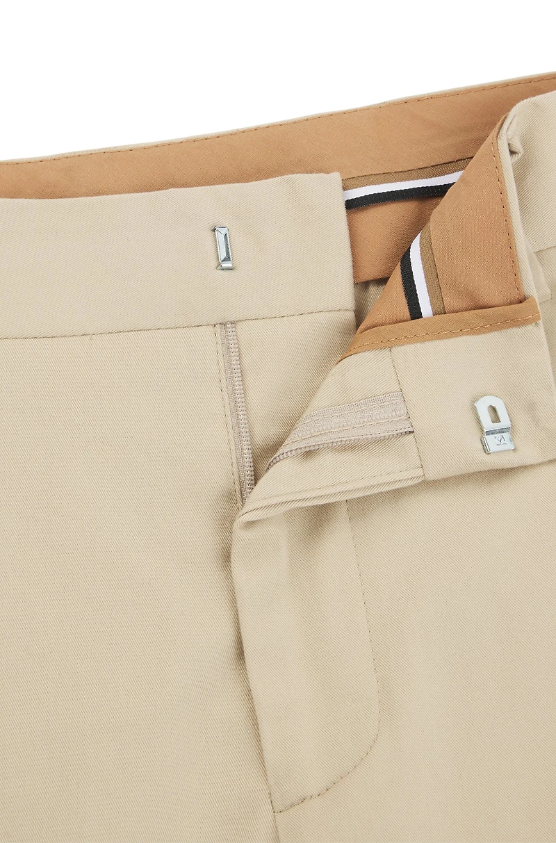 Slim-fit trousers washable stretch cotton