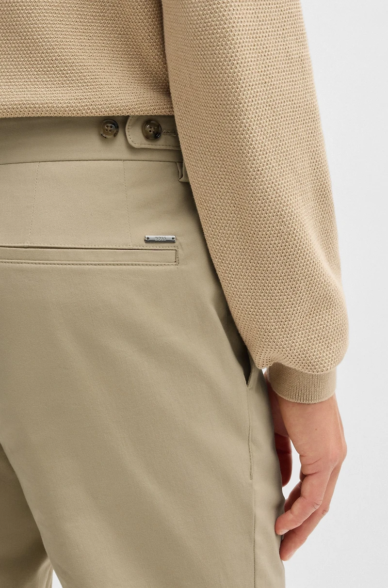 Slim-fit trousers washable stretch cotton