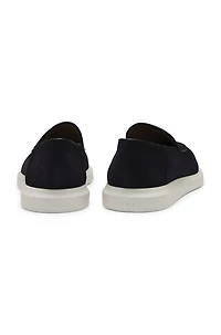 Suede loafers with logo details