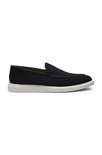 Suede loafers with logo details