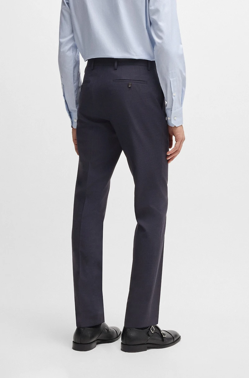 Slim-fit suit micro-patterned stretch cloth