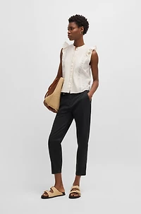 Casual chinos stretch-cotton satin