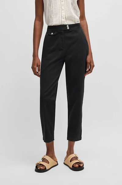 Casual chinos stretch-cotton satin