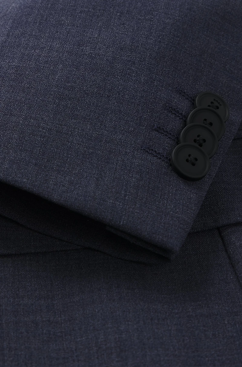 Slim-fit suit micro-patterned performance-stretch fabric