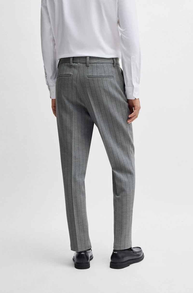 Tapered-fit trousers pinstripe stretch fabric