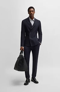 Slim-fit blazer patterned wool