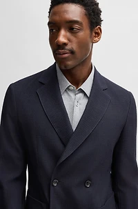 Slim-fit blazer patterned wool