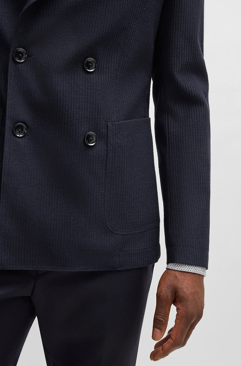 Slim-fit blazer patterned wool