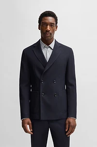 Slim-fit blazer patterned wool