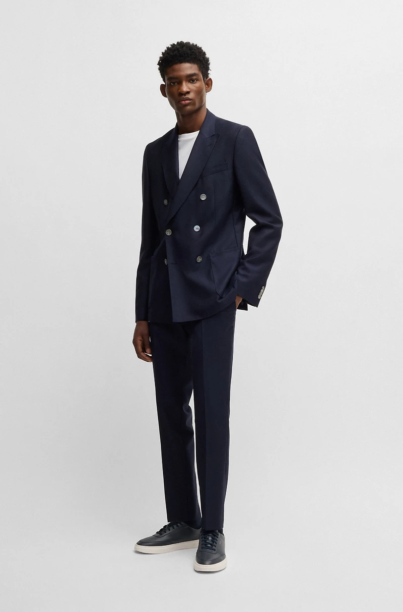 Slim-fit blazer patterned virgin wool