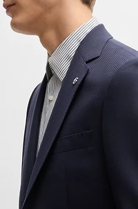 Regular-fit suit jacket micro-patterned virgin wool