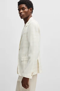 Slim-fit suit jacket a checked wool blend