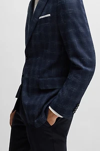 Slim-fit suit jacket a checked wool blend