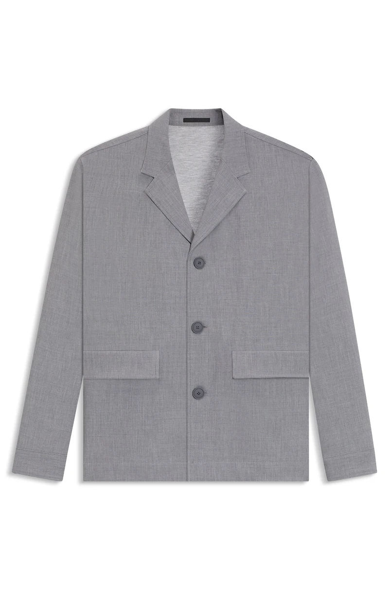 Relaxed-fit jacket bonded stretch fabric
