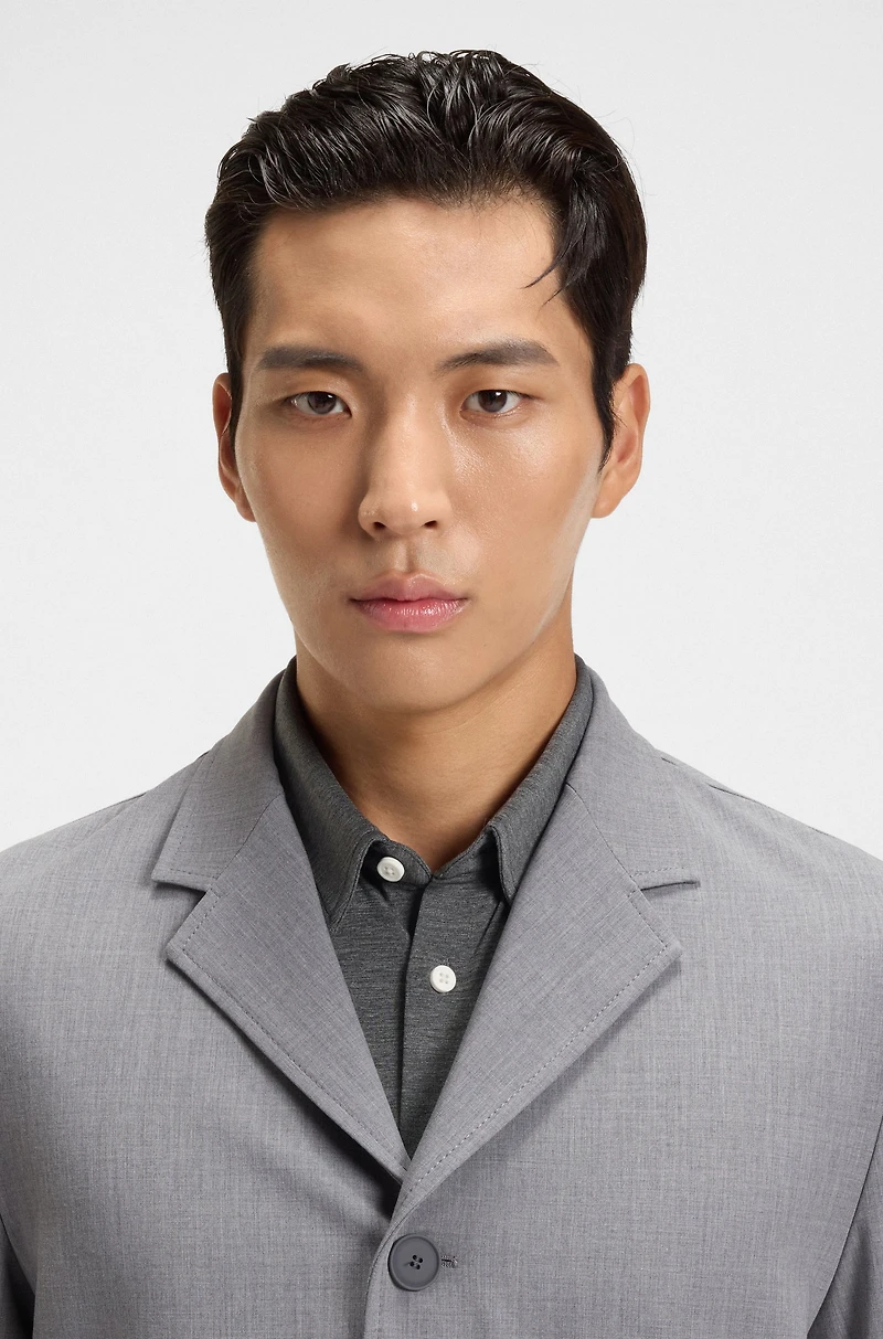 Relaxed-fit jacket bonded stretch fabric